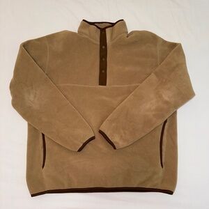 Uniqlo Men's Tan/Brown Quarter Snap Fleece